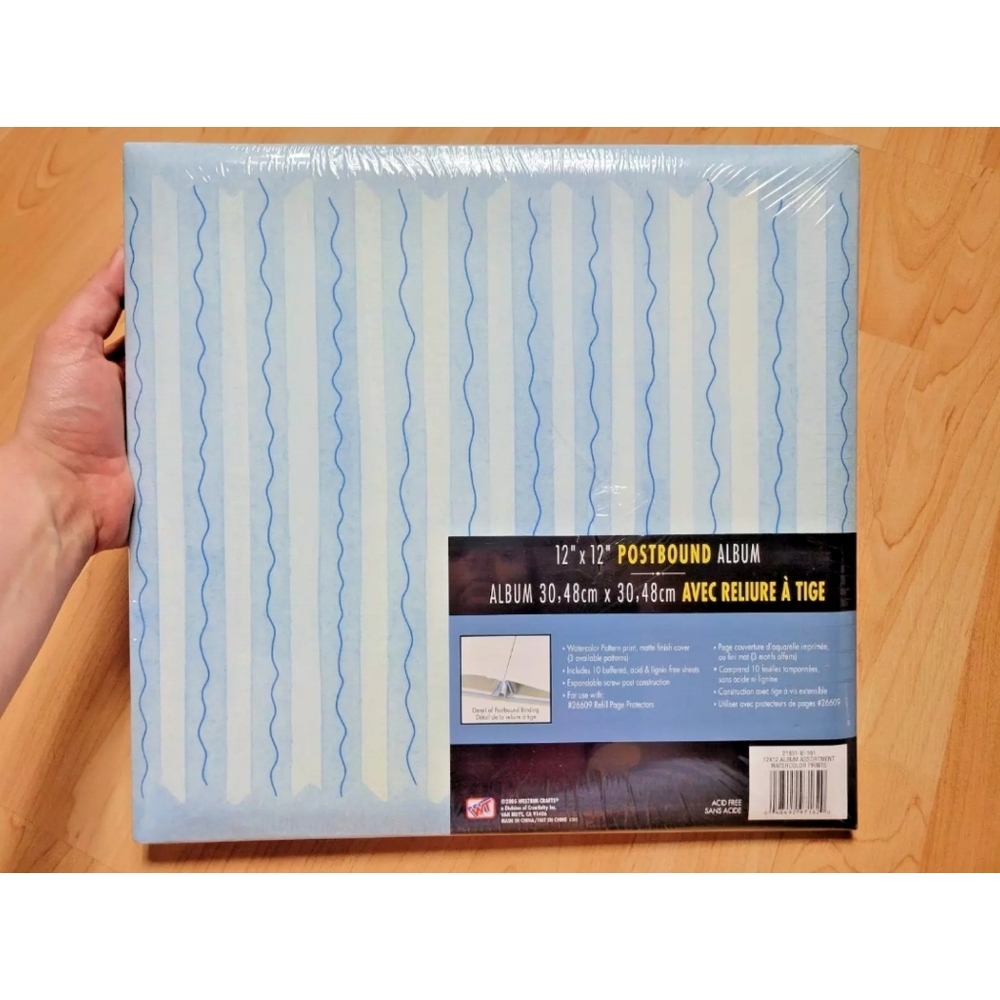 Westrim Crafts Blue Block and Lines 12" x 12" scrapbook